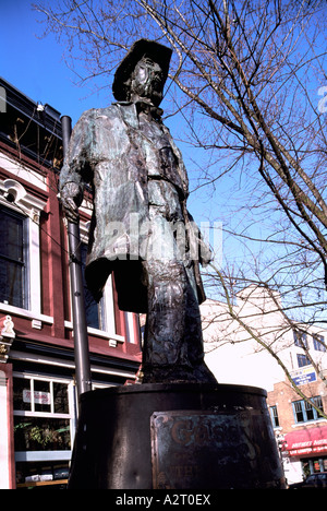 The 'Gassy Jack' Statue at 'Maple Tree Square' in Historic Gastown Downtown Vancouver British Columbia Canada Stock Photo