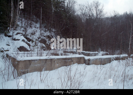 Willey House Station site, near the Appalachian Trail (Ethan Pond Trail), in the White Mountain National Forest of New Hampshire Stock Photo