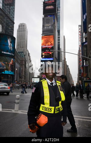 Times Square Public Safety Officer in New York City USA Stock Photo - Alamy