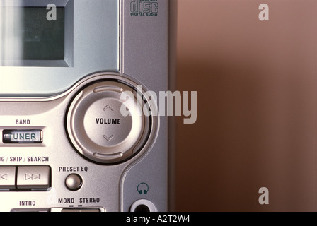 "Volume button on ^HiFi stereo "cassette tape", radio, CD player". Stock Photo