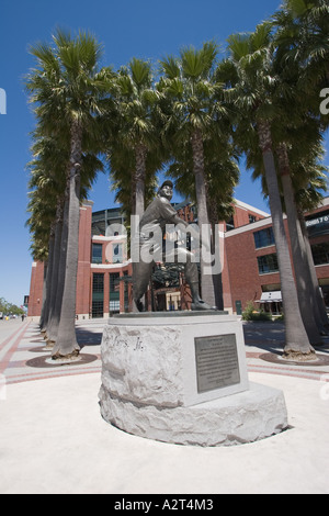 Statue of Willie Mays Jr in front of SBC Park Home of the San Francisco Giants San Francisco California Stock Photo