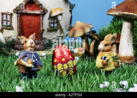 Easter Bunny Home Stock Photo