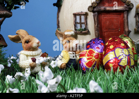 Easter Bunny Home Stock Photo
