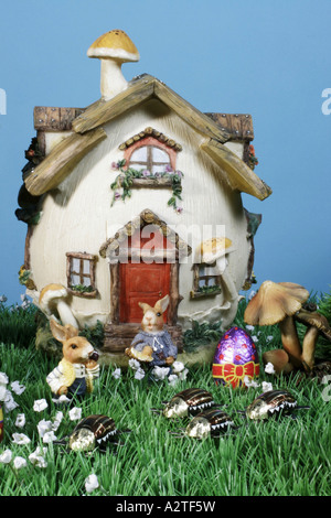 Easter Bunny Home Stock Photo