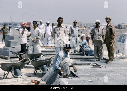 migrant construction workers saudi arabia Stock Photo