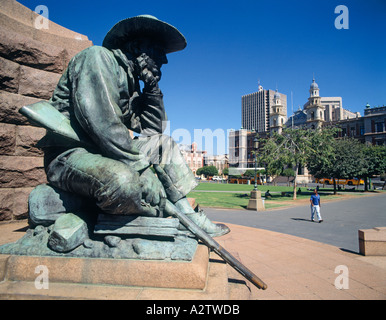 Pretoria South Africa Statue citizen soldier base of Paul Kruger monument Church Square Stock Photo