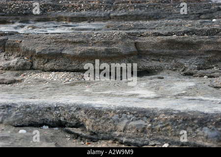 Rock Formation on Habonim beach Israel Stock Photo