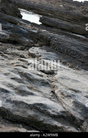 Rock Formation on Habonim beach Israel Stock Photo