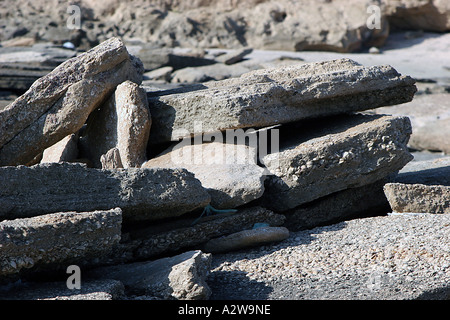 Rock Formation on Habonim beach Israel Stock Photo