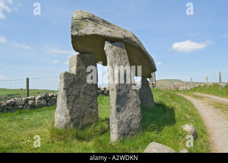 Northern Ireland County Down Legananny Dolmen portal tomb Stock Photo