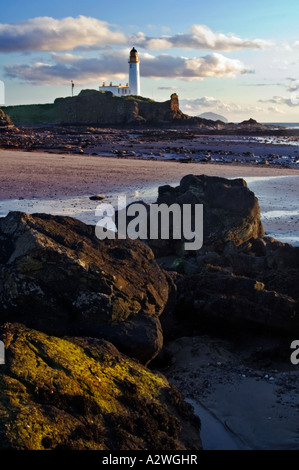 Turnberry lighthouse Ayrshire seen here from the beach with Ailsa Craig in the background Stock Photo