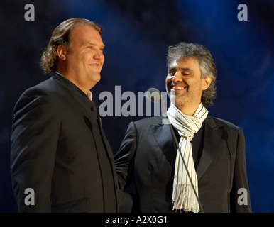 Sir Bryn Terfel and Andrea Bocelli in concert Stock Photo