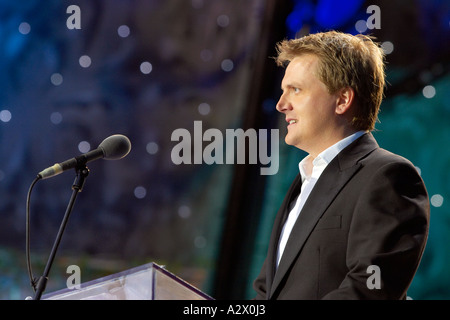 Singing star Aled Jones on stage Stock Photo