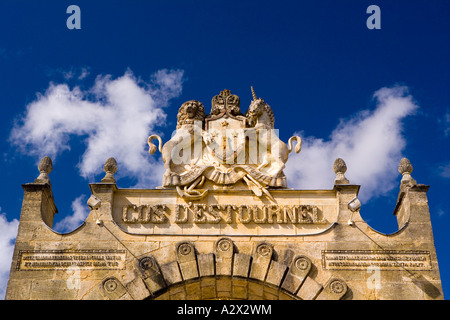 Facade detail of the Chateau Cos d'Estournel Saint Estephe, Médoc, France Stock Photo