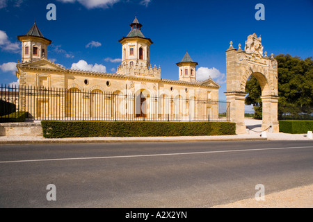 Facade of the Chateau Cos d'Estournel Saint Estephe, Médoc, France Stock Photo