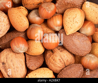 Food still life. Close-up of mixed nuts. Stock Photo