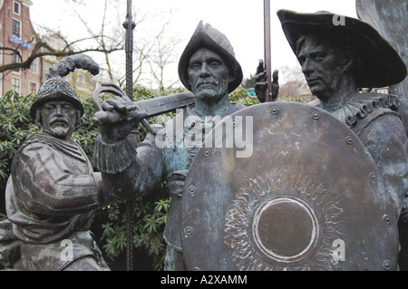 The Night Watch Sculptures Rembrandtplein Amsterdam 2006 Stock Photo