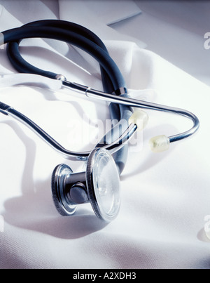 Still life close-up of medical stethoscope. Stock Photo