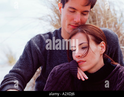 United States. Young couple outdoors close-up. Stock Photo
