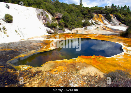 Orakei Korako near Rotorua in New Zealand Stock Photo