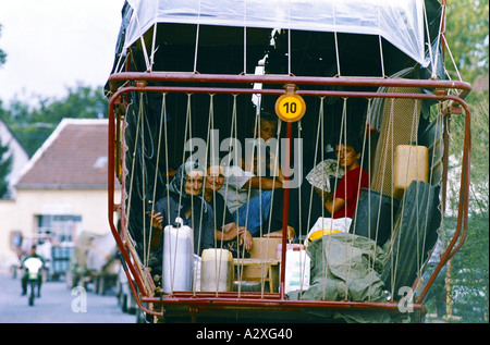Croatian re-capture of Krajina Aug 95: Krijina Serb refugee convoy nears Sisak on route to Serbia. Stock Photo
