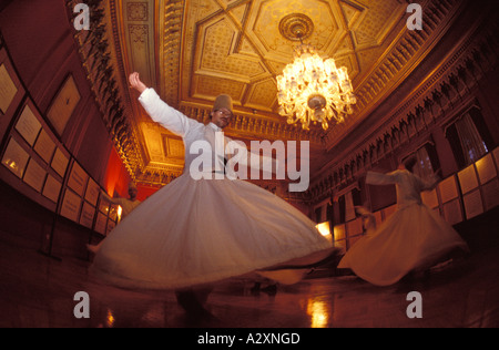 TURKEY ISTANBUL Whirling Dervishes performing at Yildiz Palace Stock Photo