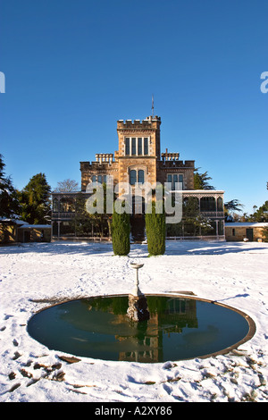 Larnach Castle and snow Otago Peninsula Dunedin South Island New Zealand Stock Photo