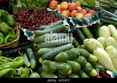 Fruit and vegetables at the market in Spain Stock Photo