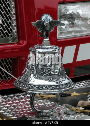 Unique parts and areas of a fire truck Stock Photo