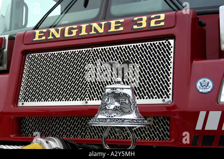 Unique parts and areas of a fire truck Stock Photo