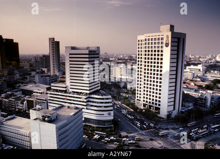City view of Bangkok modern office business building in business zone ...