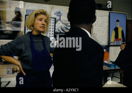 hackney downs school set to be closed by government in 1995 due to poor performance conditions a moment of exasperation Stock Photo