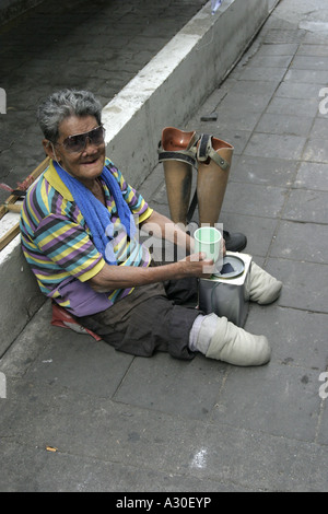 Disabled Street Beggar in Bangkok Thailand Stock Photo