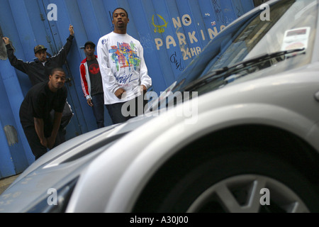 Members of the Hip Hop band, Roll Deep Crew Stock Photo