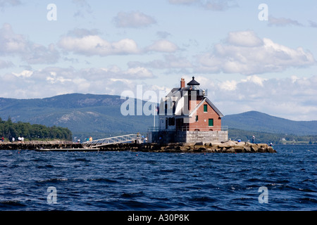 Rockland Harbor Lighthouse Stock Photo