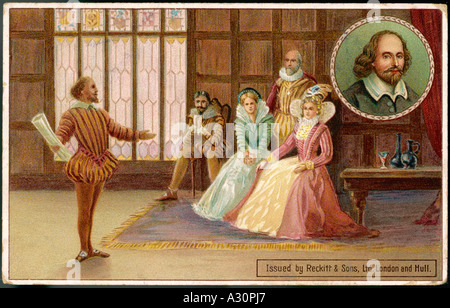 Shakespeare Reading Eliz Stock Photo