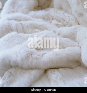 Close up of white fur rug Stock Photo