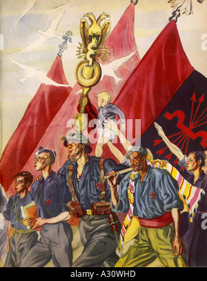 Falangist March Poster Stock Photo