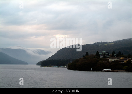 Ashinoko or Lake Ashi (725m above sea level). Fuji-Hakone-Izu National Park. Hakone, Kanagawa prefecture. Japan Stock Photo