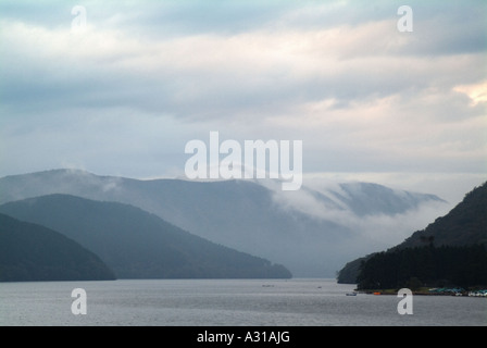 Ashinoko or Lake Ashi (725m above sea level). Fuji-Hakone-Izu National Park. Hakone, Kanagawa prefecture. Japan Stock Photo