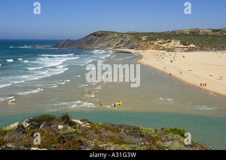 Portugal the Algarve, The Costa Vicentina Western coast, beach at Bordeira Stock Photo