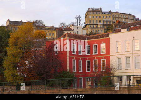 Hot Wells and Clifton Bristol houses early evening in autumn Stock Photo