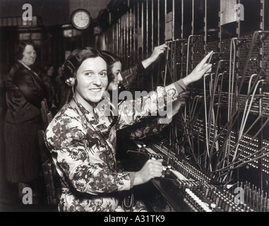 Switchboard Girls 1930s Stock Photo