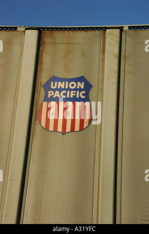 Union Pacific Railroad hopper car on Freight train at Saginaw Texas USA ...