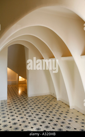 Arched attic room in the Casa Batllo, Barcelona Stock Photo