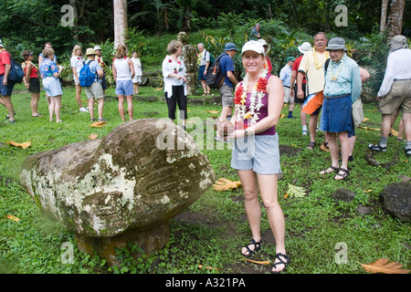 Meae Iipona Puamau Hiva Oa Marquesas Islands French Polynesia Editorial use only Stock Photo