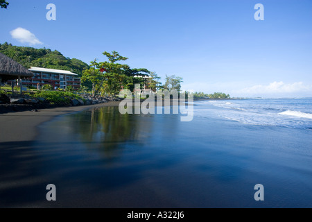 Matavai Bay black sand beach Papeete Tahiti French Polynesia Stock Photo