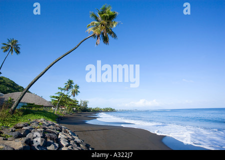 Matavai Bay black sand beach Papeete Tahiti French Polynesia Stock ...