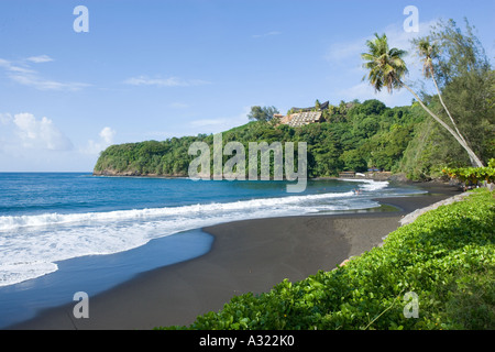 Matavai Bay black sand beach Papeete Tahiti French Polynesia Stock Photo