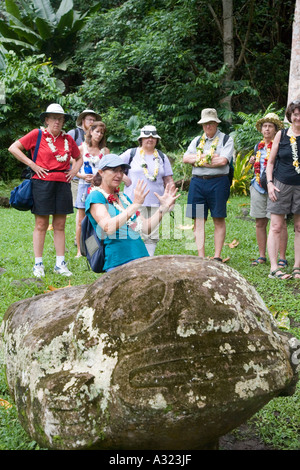 Meae Iipona Puamau Hiva Oa Marquesas Islands French Polynesia Editorial use only Stock Photo